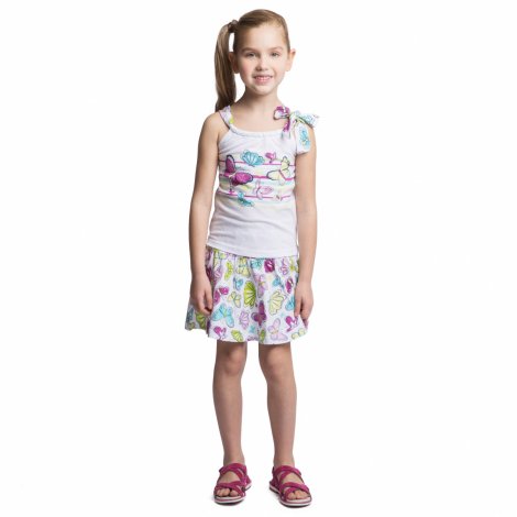 Белый комплект: майка, юбка для девочки PlayToday 162172, вид 3