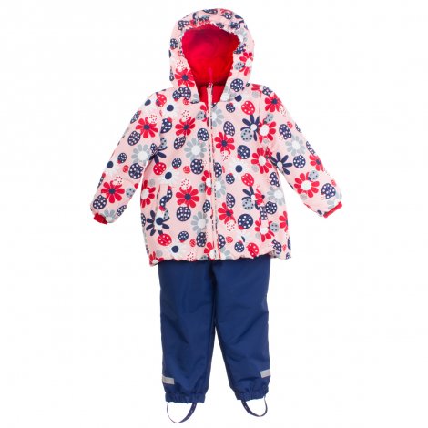 Розовый комплект демисезонный: куртка, полукомбинезон для девочки PlayToday Baby 168001, вид 1