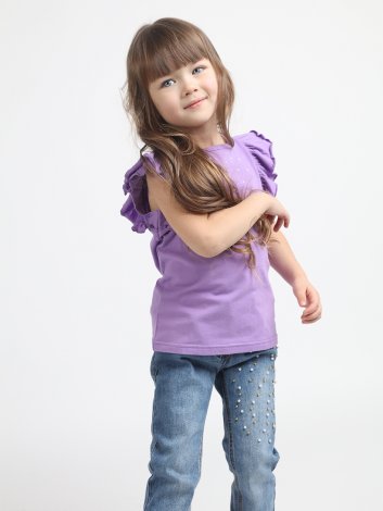 Фиолетовая футболка для девочки PlayToday 192034, вид 5