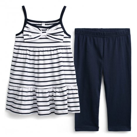 Синий комплект: топ, леггинсы для девочки PlayToday 192142, вид 1