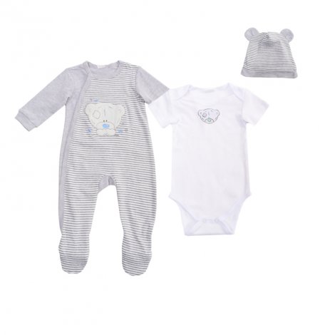 Серый комплект: боди, комбинезон, шапочка для мальчика PlayToday Baby 587806, вид 1