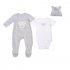 Серый комплект: боди, комбинезон, шапочка для мальчика PlayToday Baby 587806, вид 1 превью