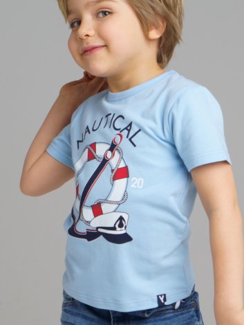 Голубая футболка для мальчика PlayToday 220212014, вид 6