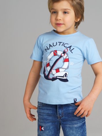 Голубая футболка для мальчика PlayToday 220212014, вид 7