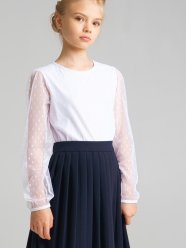 Белая футболка с длинным рукавом для девочки PlayToday Tween 22127050