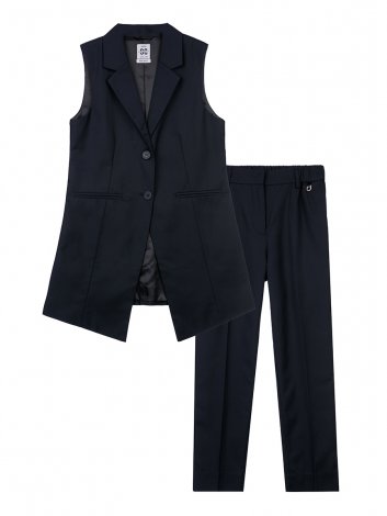 Темно-синий комплект: жилет, брюки для девочки PlayToday Tween 22127073, вид 1