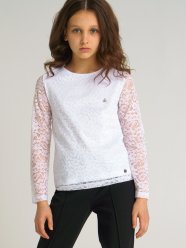 Белая футболка с длинным рукавом для девочки PlayToday Tween 22127121