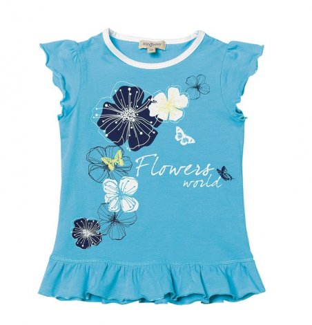 Голубая футболка для девочки PlayToday 222014, вид 1