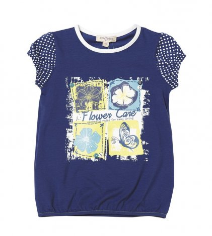 Синяя футболка для девочки PlayToday 222015, вид 1
