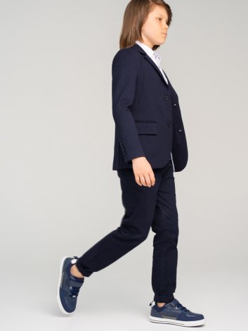 Темно-синий пиджак трикотажный для мальчика PlayToday Tween 22217005, вид 3