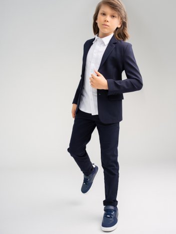 Темно-синий пиджак трикотажный для мальчика PlayToday Tween 22217005, вид 5