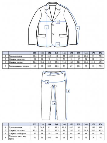 Темно-синий костюм: брюки, пиджак для мальчика PlayToday Tween 22217006, вид 11