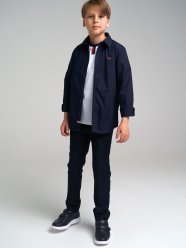 Темно-синяя сорочка (regular fit) для мальчика PlayToday Tween 22217085