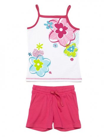 Разноцветный комплект: топ, шорты для девочки PlayToday 242052, вид 6