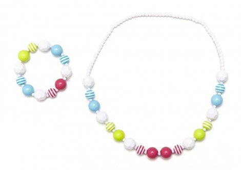 Разноцветный комплект: бусы, браслет для девочки PlayToday 242067, вид 1