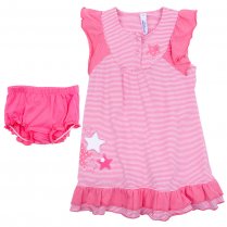 Розовый комплект: платье, трусы для девочки PlayToday Baby 278020