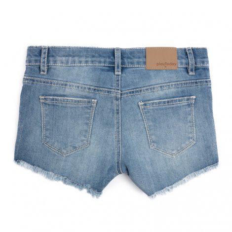 Синие шорты джинсовые для девочки PlayToday 282003, вид 2