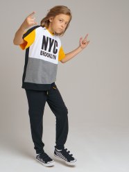 Белый комплект: футболка, брюки для мальчика PlayToday Tween 32011240