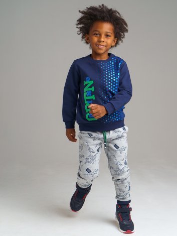 Синяя толстовка для мальчика PlayToday 32012111, вид 3