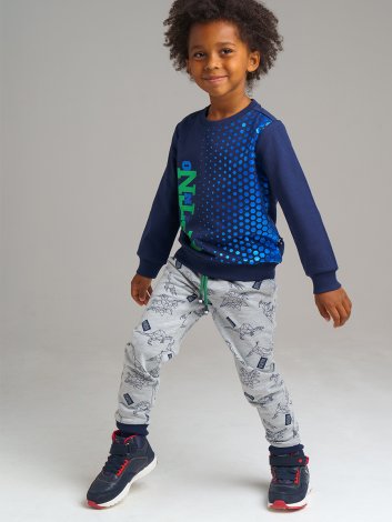 Синяя толстовка для мальчика PlayToday 32012111, вид 4