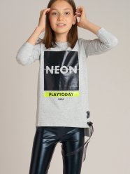 Серая футболка с длинным рукавом для девочки PlayToday Tween 32021085