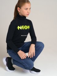 Черная футболка с длинным рукавом для девочки PlayToday Tween 32021088