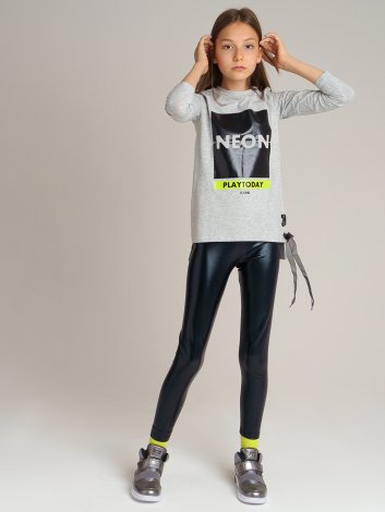 Черные леггинсы для девочки PlayToday Tween 32021103, вид 2