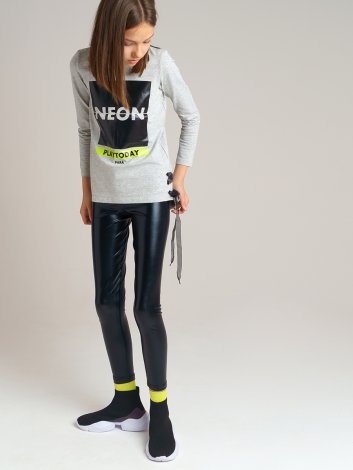 Черные леггинсы для девочки PlayToday Tween 32021103, вид 3