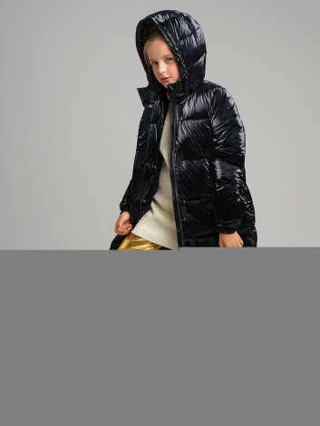 Черное пальто для девочки PlayToday Tween 32021203, вид 3