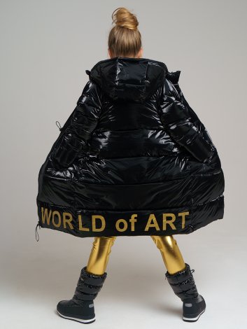 Черное пальто для девочки PlayToday Tween 32021203, вид 5