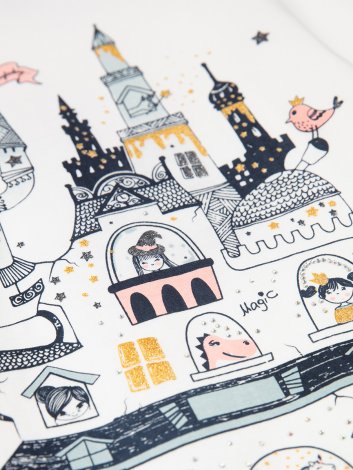 Белый лонгслив для девочки PlayToday 32022081, вид 3