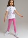 Белый комплект: футболка, легинсы для девочки PlayToday 32022404, вид 3 превью