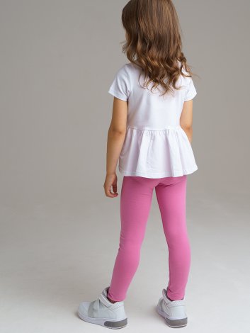 Белый комплект: футболка, легинсы для девочки PlayToday 32022404, вид 5