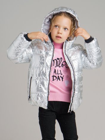Серая куртка для девочки PlayToday 32022656, вид 9