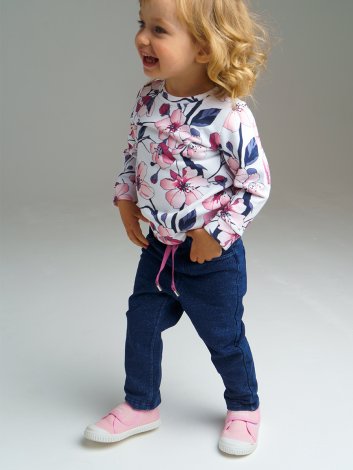 Синие джеггинсы для девочки PlayToday Baby 32023017, вид 2