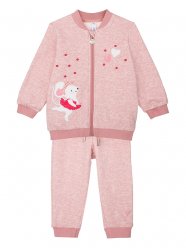 Розовый комплект: толстовка, брюки для девочки PlayToday Baby 32023030