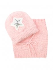 Розовый комплект: шапка, снуд для девочки PlayToday Baby 32023061