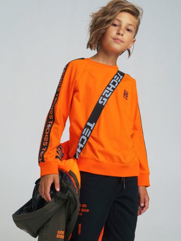Оранжевая футболка с длинным рукавом для мальчика PlayToday Tween 32111013, вид 1