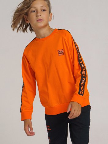 Оранжевая футболка с длинным рукавом для мальчика PlayToday Tween 32111013, вид 2