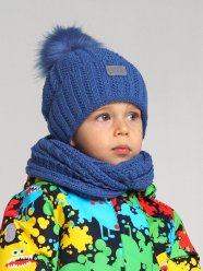Голубой комплект: шапка, снуд для мальчика PlayToday Baby 32113041