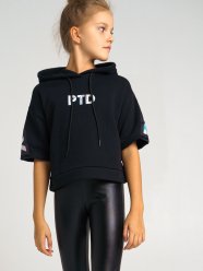 Черная толстовка для девочки PlayToday Tween 32121008