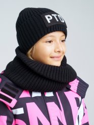 Черный комплект: шапка, снуд для девочки PlayToday Tween 32121042