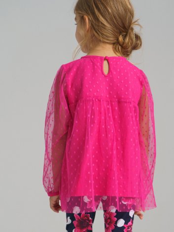 Фуксия джемпер ажурный для девочки PlayToday 32122041, вид 4