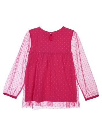 Фуксия джемпер ажурный для девочки PlayToday 32122041, вид 6
