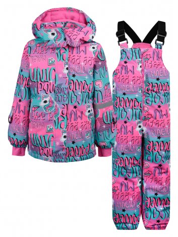 Разноцветный комплект: куртка, полукомбинезон для девочки PlayToday 32122603, вид 1