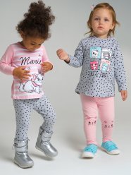 Светло-розовые легинсы, 2 шт. в комплекте для девочки PlayToday Baby 32123020