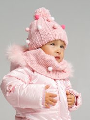 Белый комплект: шапка, снуд для девочки PlayToday Baby 32123027