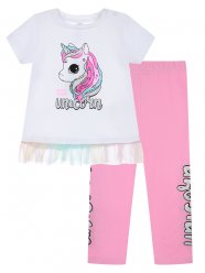 Сиреневый комплект: футболка, легинсы для девочки PlayToday Baby 32123054