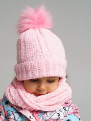 Светло-розовый комплект: шапка, снуд для девочки PlayToday Baby 32123062