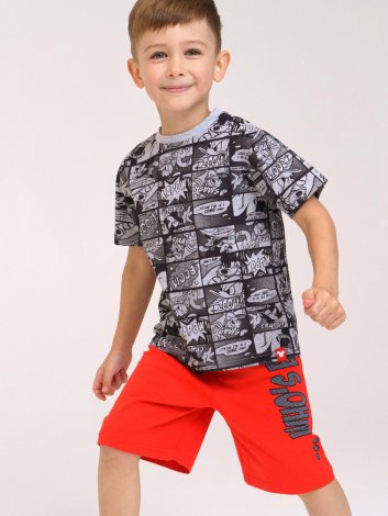 Красный комплект: футболка, шорты для мальчика PlayToday 32132434, вид 2